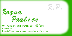 rozsa paulics business card